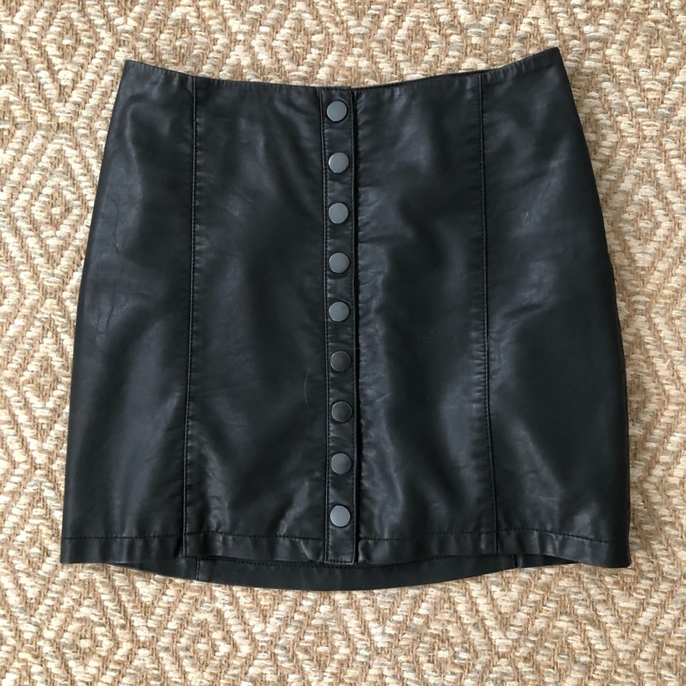 Free People Faux Leather Mini Skirt